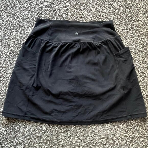 Black Athleta Sporty Salutation Mini Skort, Women's Medium Tennis Skort - Picture 1 of 7